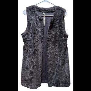 Uncle Frank‎ Faux Fur Chocolate Brown Vest Sz XS Soft Longline Polyester